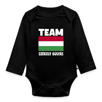 Tête de cochonÉquipe Szekely Gulyas - Body Bébé bio manches longues - noir - Devant