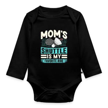 BADMINTON Moms Shuttle - Kids Shuttle - Organic Longsleeve Baby Bodysuit - black - Front