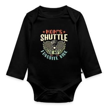 BADMINTON Moms Shuttle - Kids Shuttle - Organic Longsleeve Baby Bodysuit - black - Front