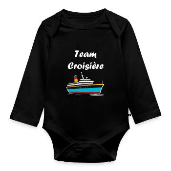 Team Croisière - Body Bébé bio manches longues - noir - Devant
