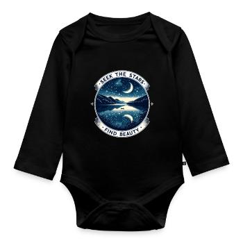 Astrophotography Astronomy Space Camera - Organic Longsleeve Baby Bodysuit - black - Front