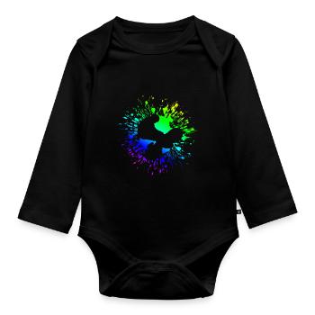 BMX Farbe Fahrrad Fans Rad Biker BMX Fahradfahrer - Baby Bio-Langarm-Body - Schwarz - Vorne
