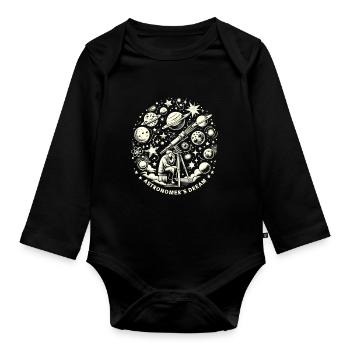 Astrophotography Astronomy Space Camera - Organic Longsleeve Baby Bodysuit - black - Front