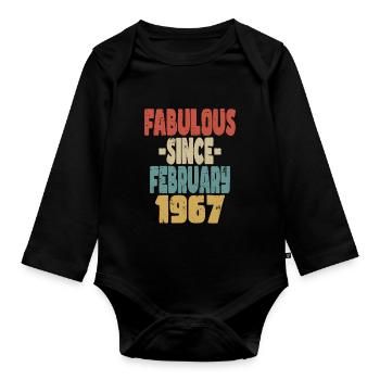Fabuleux février 1967 - Body Bébé bio manches longues - noir - Devant