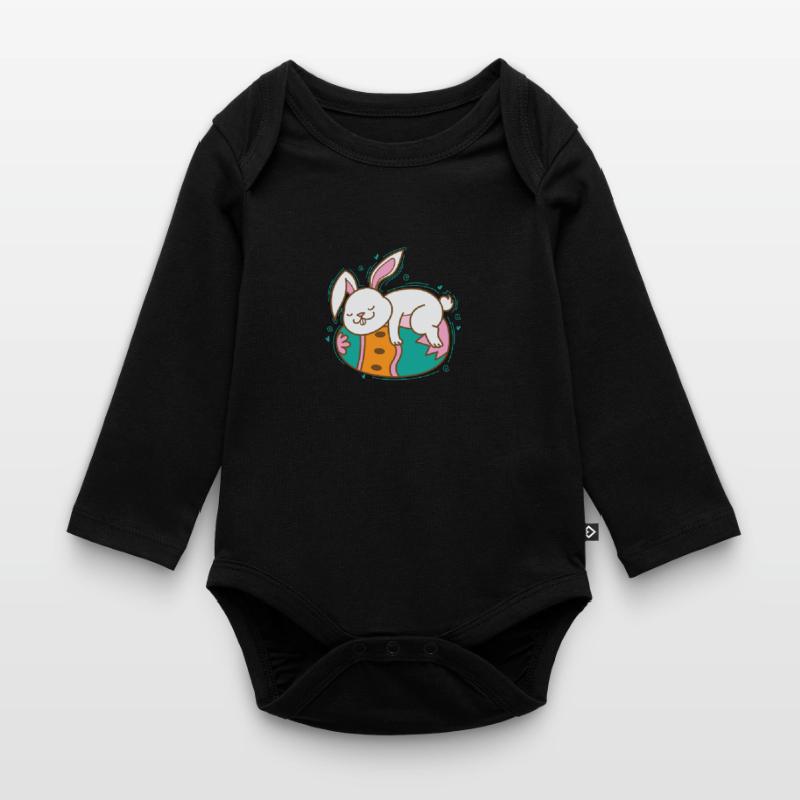 Easter Bunny on Easter Egg Spring Organic Longsleeve Baby Bodysuit