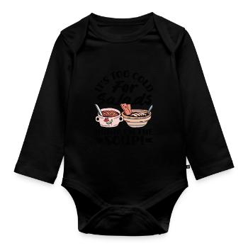 Apportez la soupe douillette - Body Bébé bio manches longues - noir - Devant