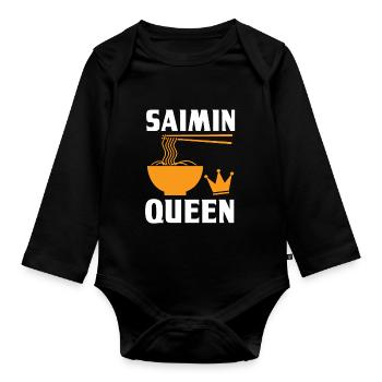Reine Saimin - Body Bébé bio manches longues - noir - Devant