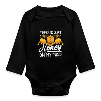 Juste du miel dans mon - Amoureux des abeilles - Body Bébé bio manches longues - noir - Devant
