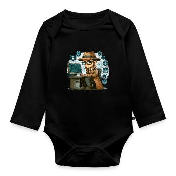 Analyste en piratage éthique Cybersécurité éthique - Body Bébé bio manches longues - noir - Devant