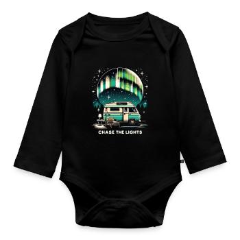 Aurora Aurora Tracker Alaska Wilderness - Organic Longsleeve Baby Bodysuit - black - Front