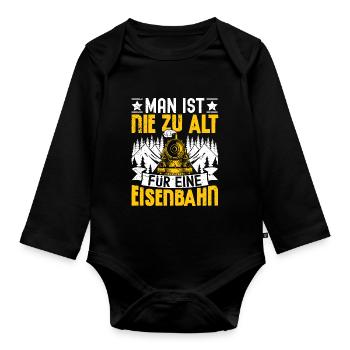 Eisenbahn Eisenbahner Geschenk Modeleisenbahn - Baby Bio-Langarm-Body - Schwarz - Vorne