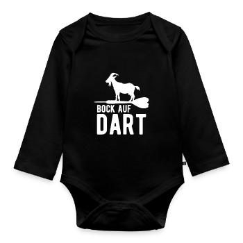 Lustige Darts und Dart Geschenke für Dartspieler - Baby Bio-Langarm-Body - Schwarz - Vorne