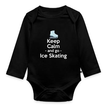 Bleib Ruhig Und Geh Schlittschuhlaufen - Baby Bio-Langarm-Body - Schwarz - Vorne