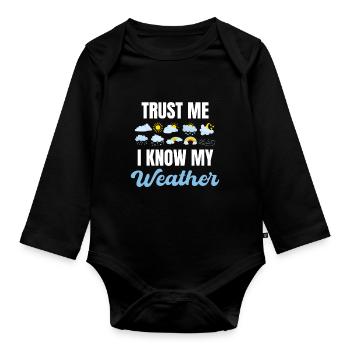 Croyez-moi, je connais mon temps plus drôle - Body Bébé bio manches longues - noir - Devant