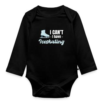 Ich Kann Nicht, Ich Kann Eiskunstlauf, - Baby Bio-Langarm-Body - Schwarz - Vorne