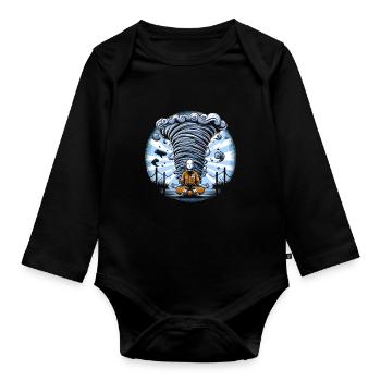 Meteorology children's tornado storm, The storm fan - Organic Longsleeve Baby Bodysuit - black - Front