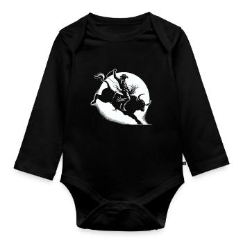 Rodeo Bull Riding Livestock Show Farmer Cattle - Baby Bio-Langarm-Body - Schwarz - Vorne