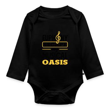 Emotional Zen Escape Relaxation Focus Music Lover - Organic Longsleeve Baby Bodysuit - black - Front