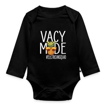 Elektriker Urlaub Vacy Mode Elektrikertrupp - Baby Bio-Langarm-Body - Schwarz - Vorne