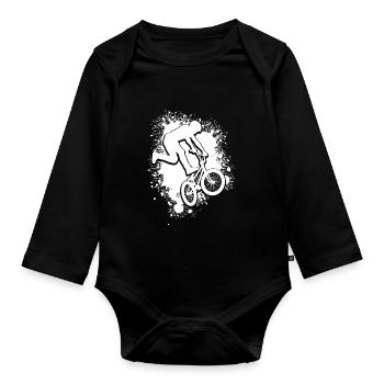 BMX Farbe Fahrrad Fans Rad Biker BMX Fahradfahrer - Baby Bio-Langarm-Body - Schwarz - Vorne