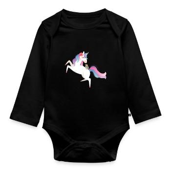 Licorne Mignon Chinchilla Pet - Body Bébé bio manches longues - noir - Devant