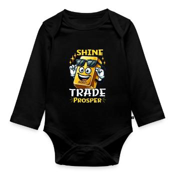Trader d'or Trader Forex Trader XAUUSD - Body Bébé bio manches longues - noir - Devant
