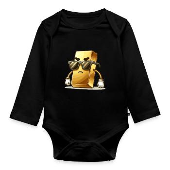 Gold Trader Forex Trader XAUUSD Trader - Baby Bio-Langarm-Body - Schwarz - Vorne