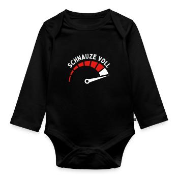 Snout Full Work Funny Saying Sarcasm - Organic Longsleeve Baby Bodysuit - black - Front