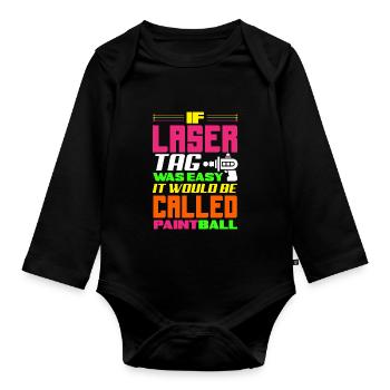Indoor-laser-tag-party-outfit lasertag - Baby Bio-Langarm-Body - Schwarz - Vorne