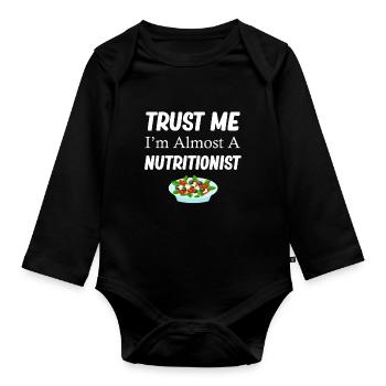 Trust me, I'm almost a medical - Organic Longsleeve Baby Bodysuit - black - Front