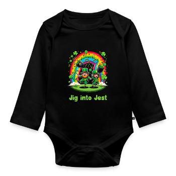 Irish Dancing Ireland Outfit Irish Music - Organic Longsleeve Baby Bodysuit - black - Front