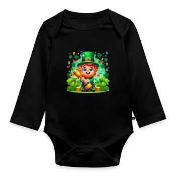 Irish Dancing Ireland Outfit Irish Music - Organic Longsleeve Baby Bodysuit - black - Front