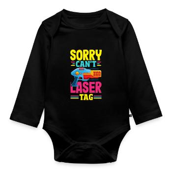 Indoor-laser-tag-party-outfit lasertag - Baby Bio-Langarm-Body - Schwarz - Vorne