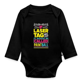 Indoor-laser-tag-party-outfit lasertag - Baby Bio-Langarm-Body - Schwarz - Vorne