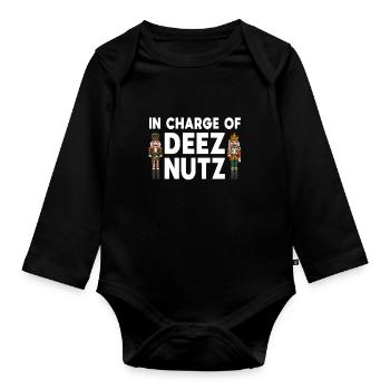 Nussknacker – In Charge Of Deez Nuts - Baby Bio-Langarm-Body - Schwarz - Vorne