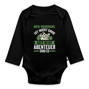 Camping-car Camping-car Camping Camping - Body Bébé bio manches longues - noir - Devant