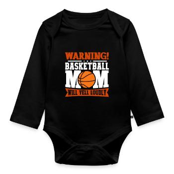 Basketball Mom Basketball Mama Süße Mutter - Baby Bio-Langarm-Body - Schwarz - Vorne