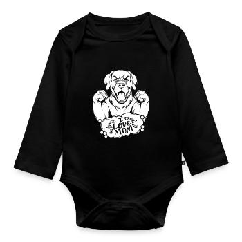 Bouvier bernois J’aime maman - Body Bébé bio manches longues - noir - Devant