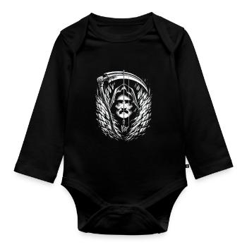Edgar Allan Poe Fan, Classic Literature, - Organic Longsleeve Baby Bodysuit - black - Front