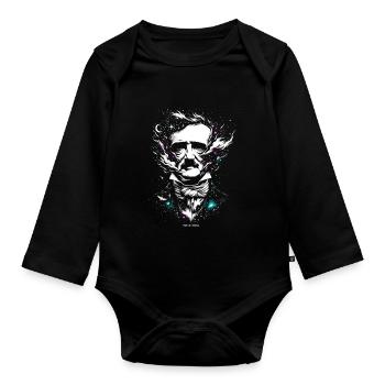 Edgar Allan Poe Fan, Classic Literature, - Organic Longsleeve Baby Bodysuit - black - Front