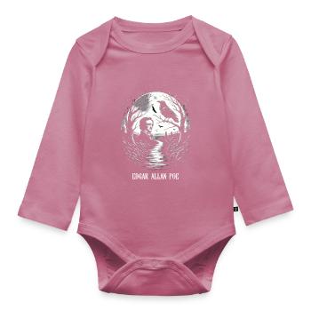 Edgar Allan Poe Fan, Classical Literature, - Organic Longsleeve Baby Bodysuit - mauve - Front