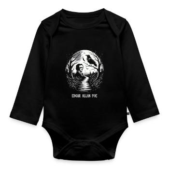 Edgar Allan Poe Fan, Klassische Literatur, - Baby Bio-Langarm-Body - Schwarz - Vorne