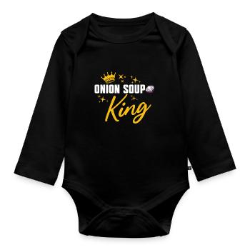 Zwiebelsuppen König - Baby Bio-Langarm-Body - Schwarz - Vorne