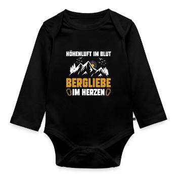 Bergsteiger Wandern Wanderer Klettern Bergsteigen - Baby Bio-Langarm-Body - Schwarz - Vorne