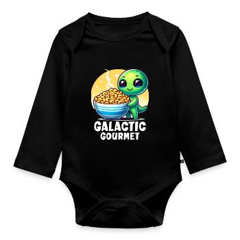 Alien Extraterrestrial Area 51 Ufo Space Geek - Baby Bio-Langarm-Body - Schwarz - Vorne