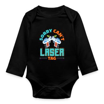 Indoor-laser-tag-party-outfit lasertag - Baby Bio-Langarm-Body - Schwarz - Vorne
