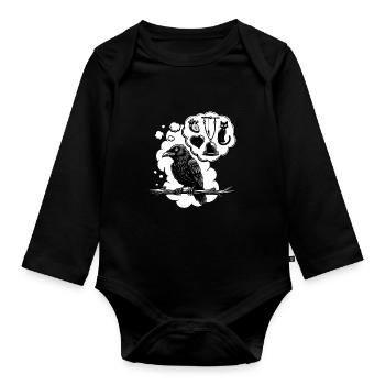Edgar Allan Poe Fan, Klassische Literatur, - Baby Bio-Langarm-Body - Schwarz - Vorne