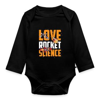 Love Rocket Science Universe Aerospace Engineer - Organic Longsleeve Baby Bodysuit - black - Front