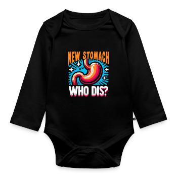 Gastric sleeve, gastric sleeve, gastrectomy, gastrectomy - Organic Longsleeve Baby Bodysuit - black - Front