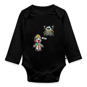 Lustiges atheistisches fliegendes Spaghettimonster zu Weihnachten - Baby Bio-Langarm-Body - Schwarz - Vorne